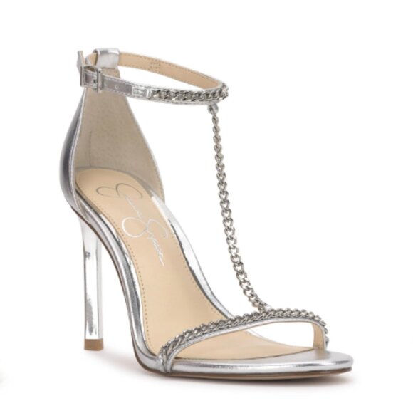 NEW JESSICA SIMPSON Silver Quiven High Heel Sandals 253 - Picture 10 of 10